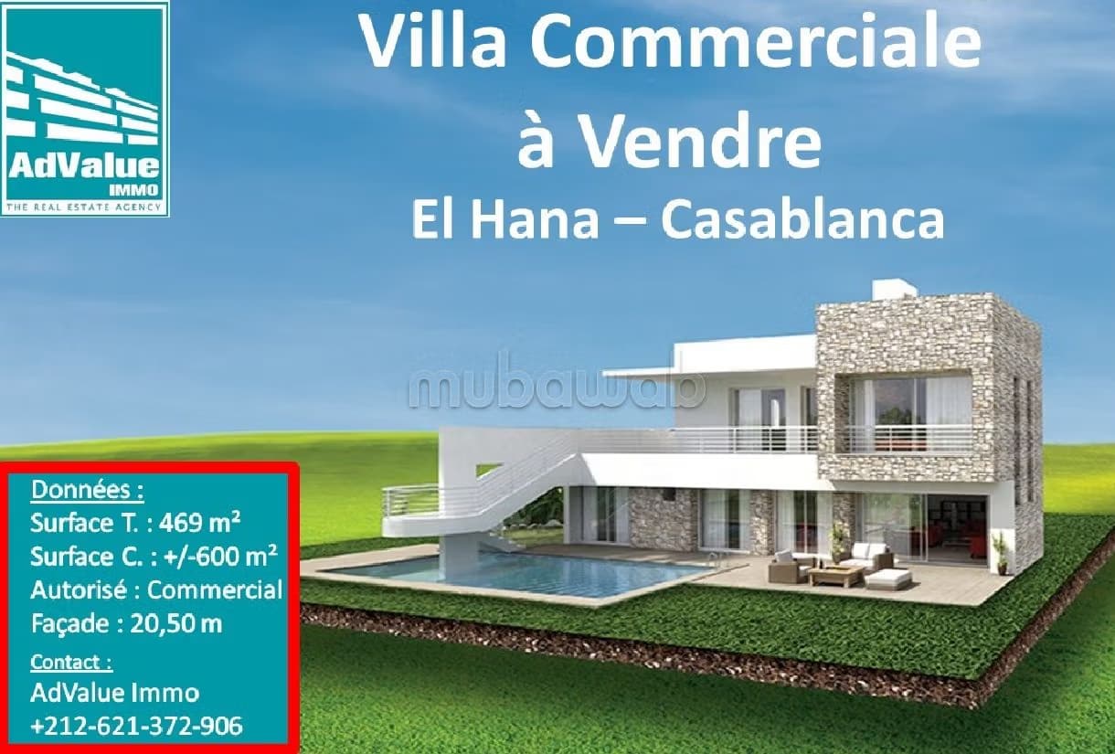 DV. 377: Villa Commerciale à El Hana de 469 m²: