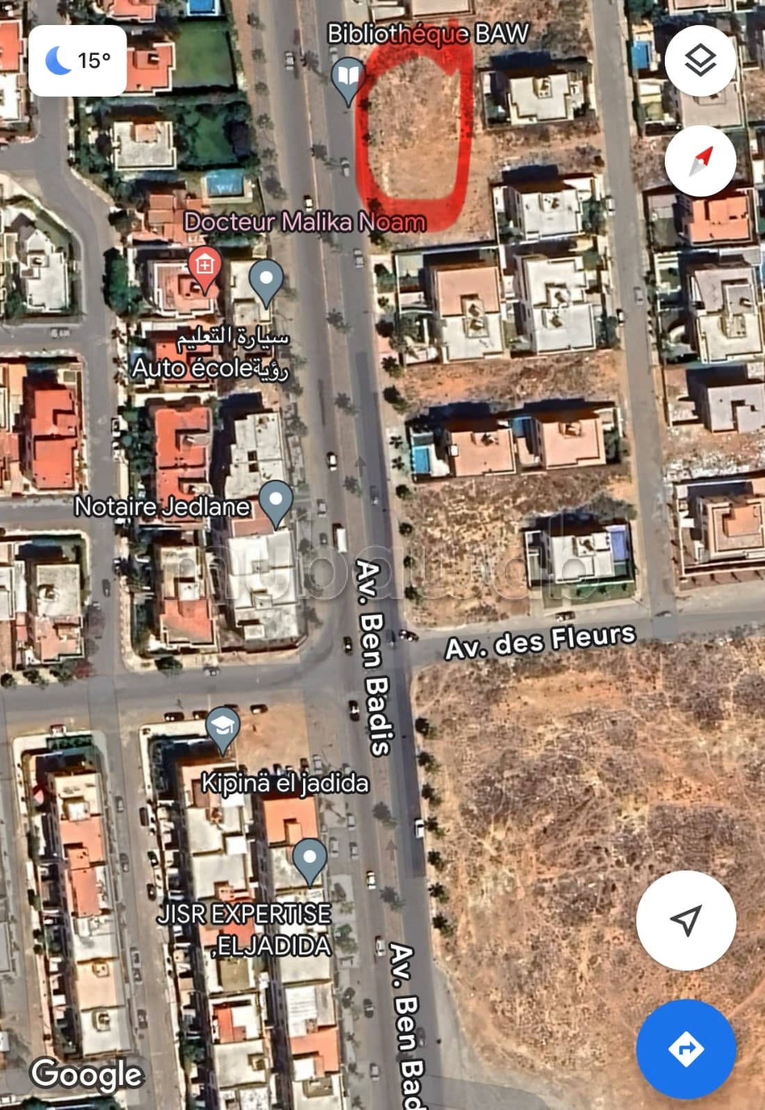 Terrain pour villa commerciale 350 m2 1ère ligne grand boul...