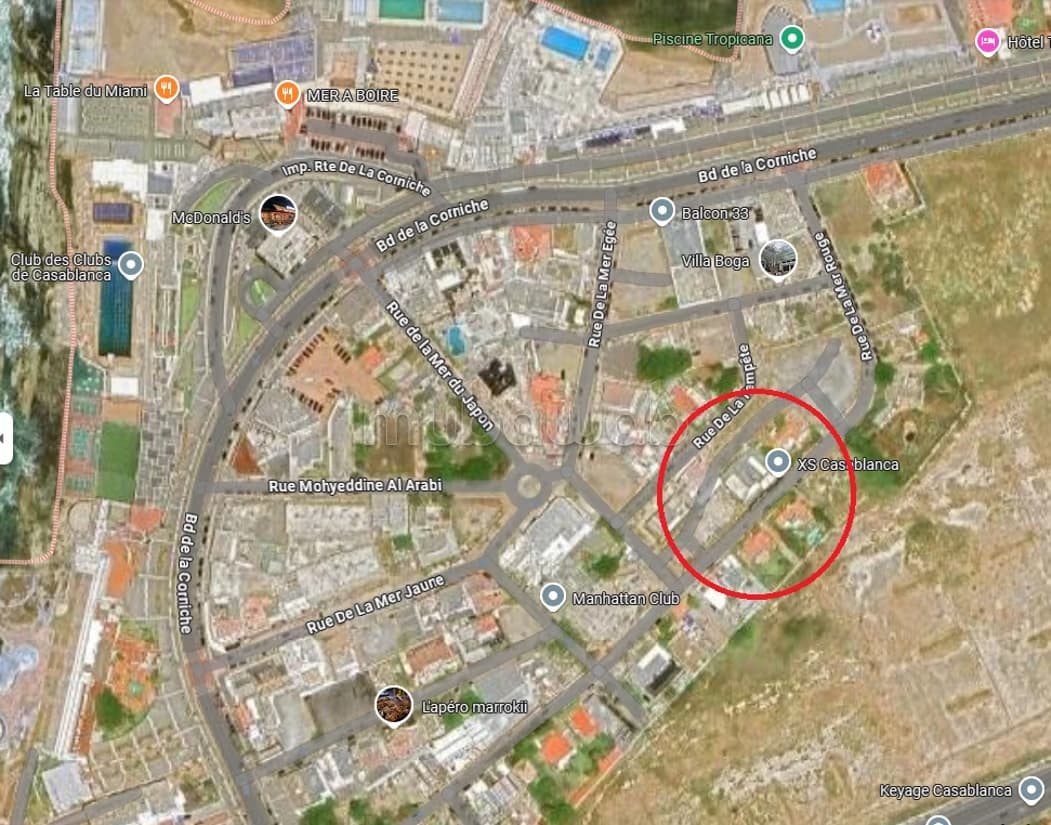 Terrain Ain Diab proche boulevard la corniche