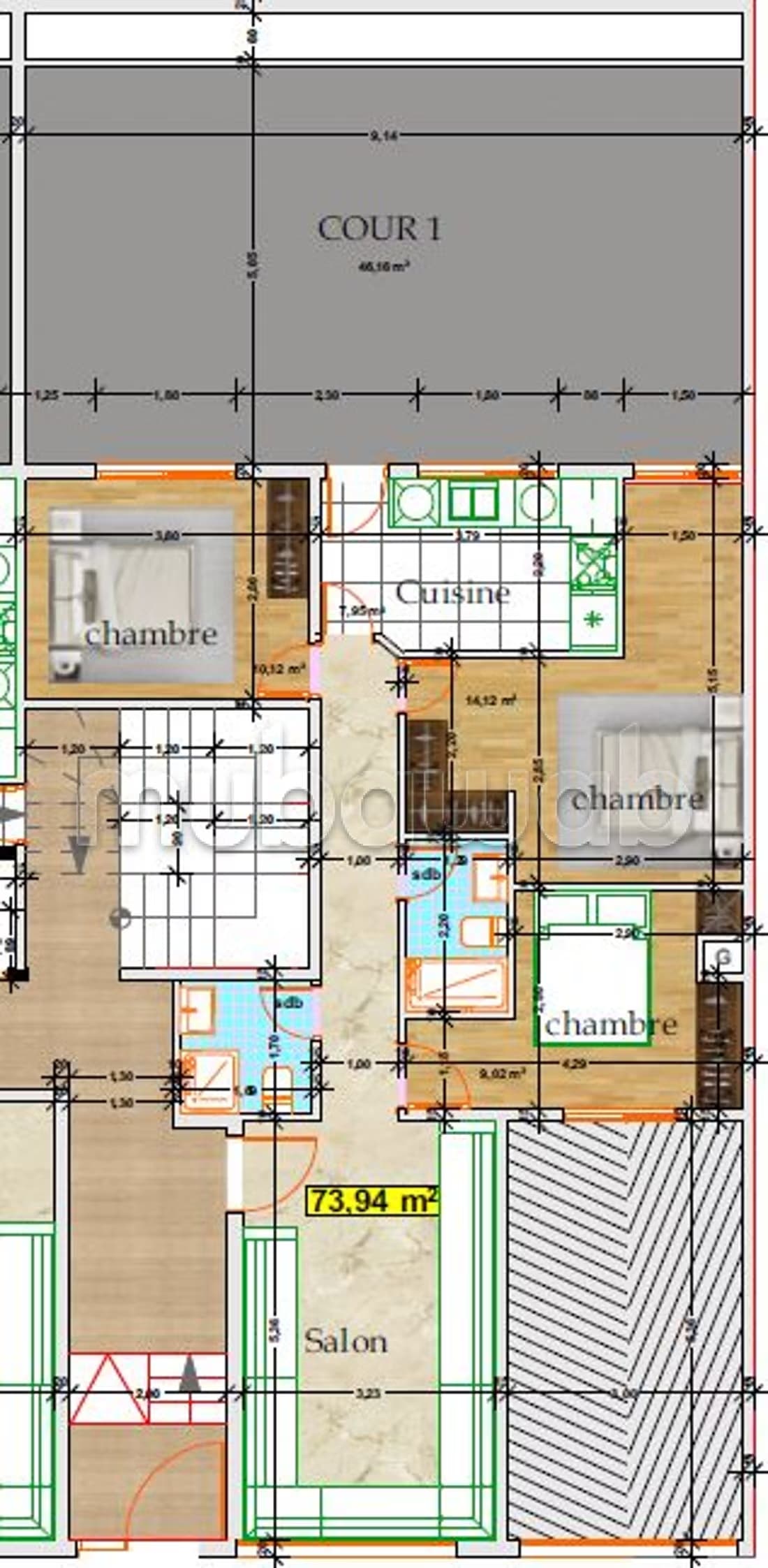 Appartement 74 M2