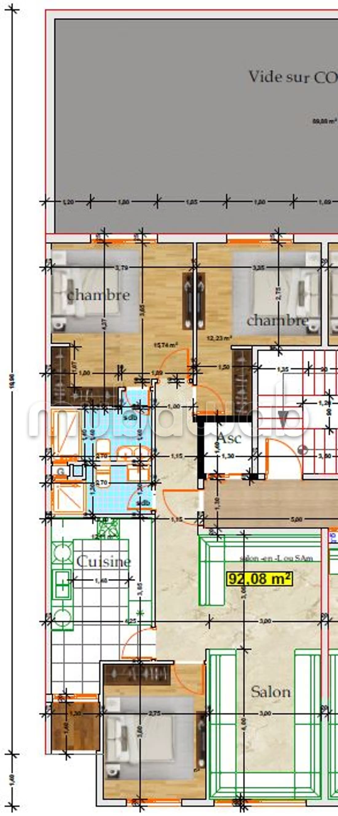 Appartement 92 M2