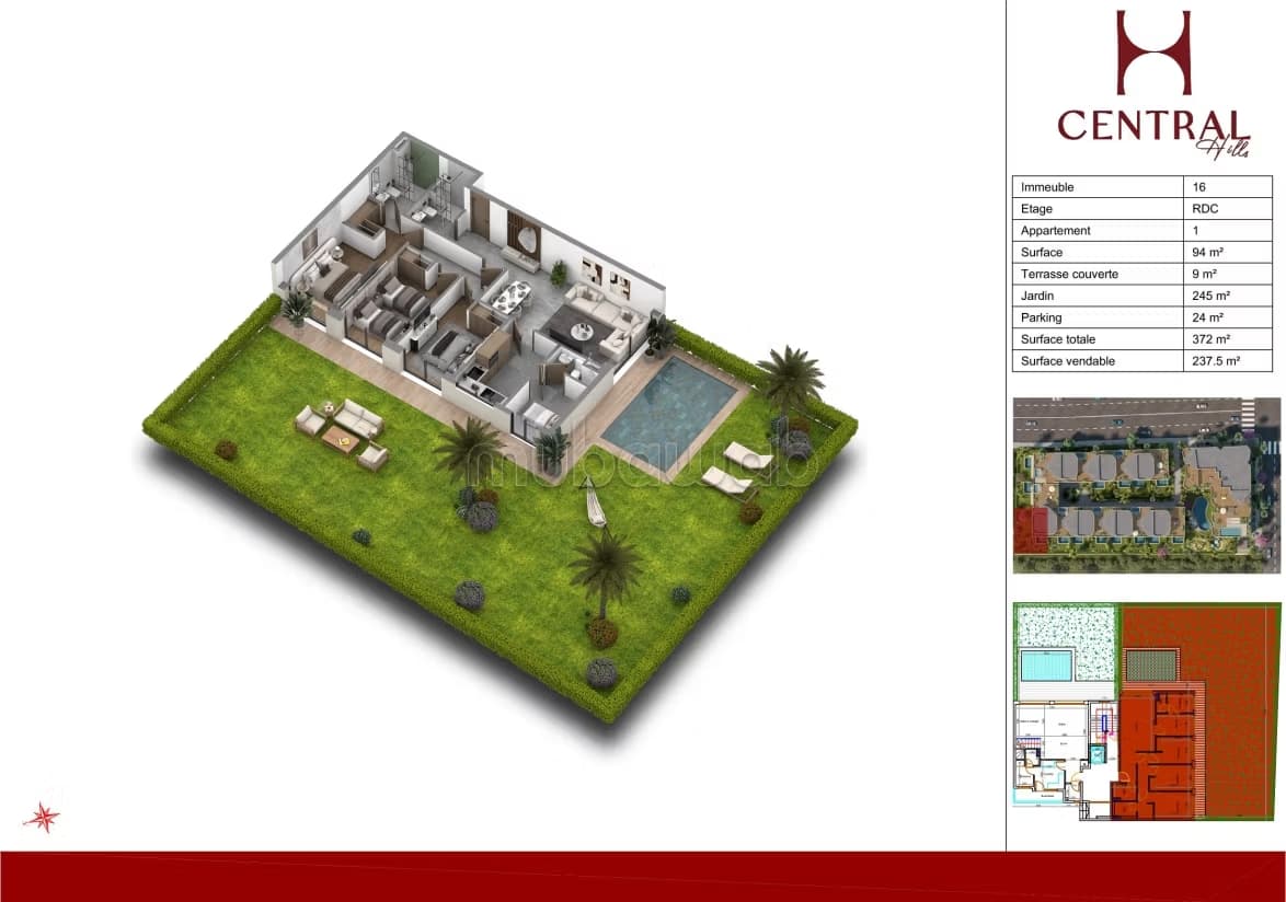Appartement Rez de jardin 3 Ch en vente à Ain Diab Extension...