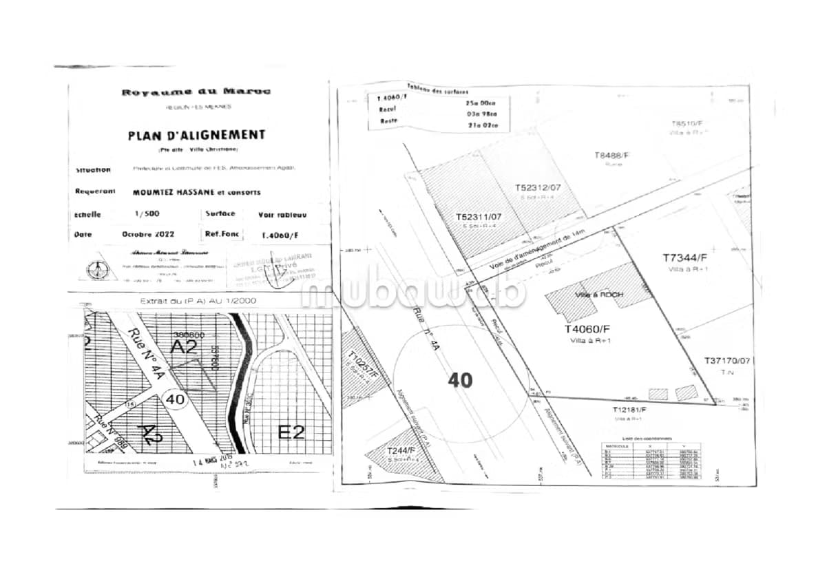Terrain 2000 m2 constructible R5 FES atlas RTE DE SEFROU