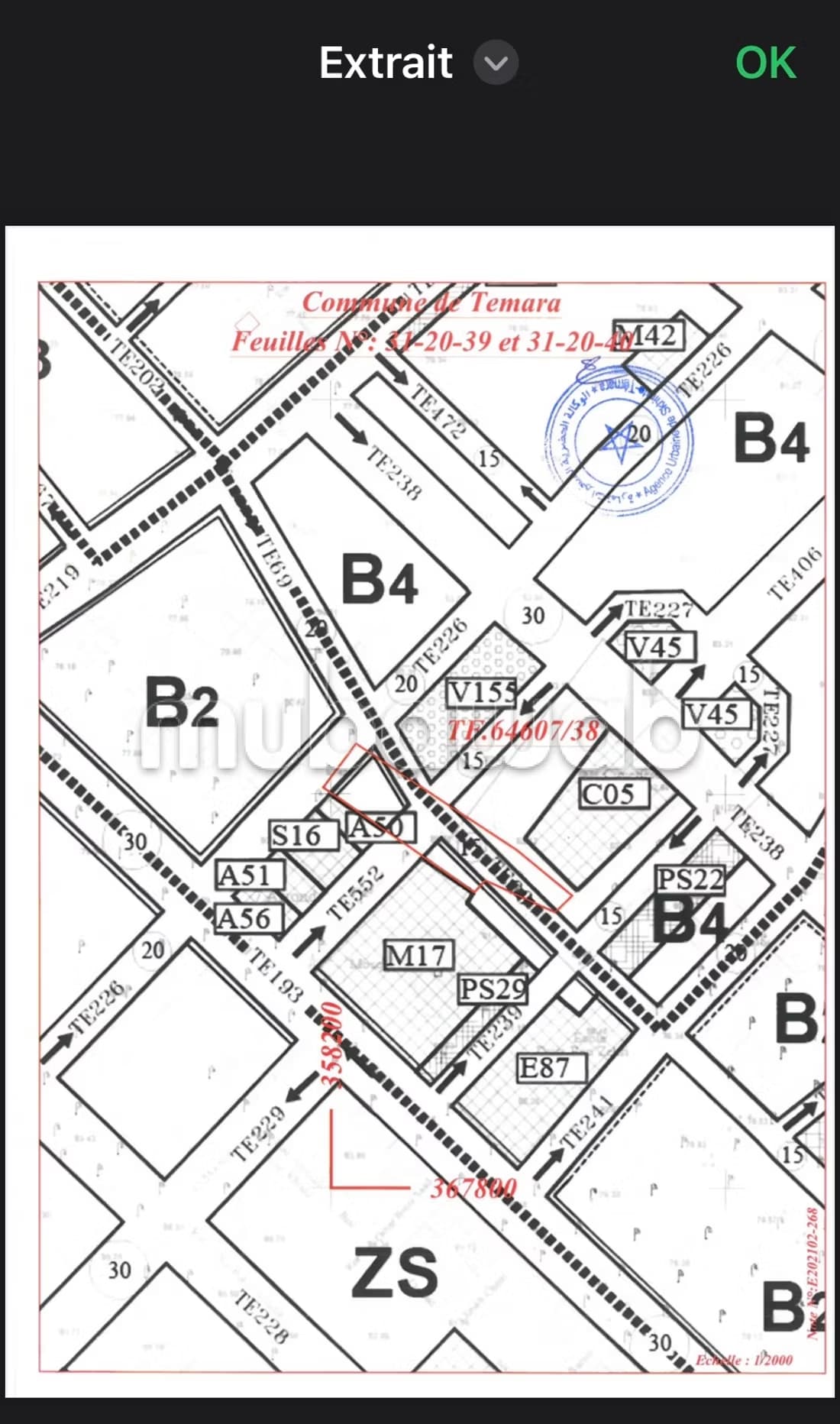 Terrain à vendre–Superficie 3364m² – Autorise R4