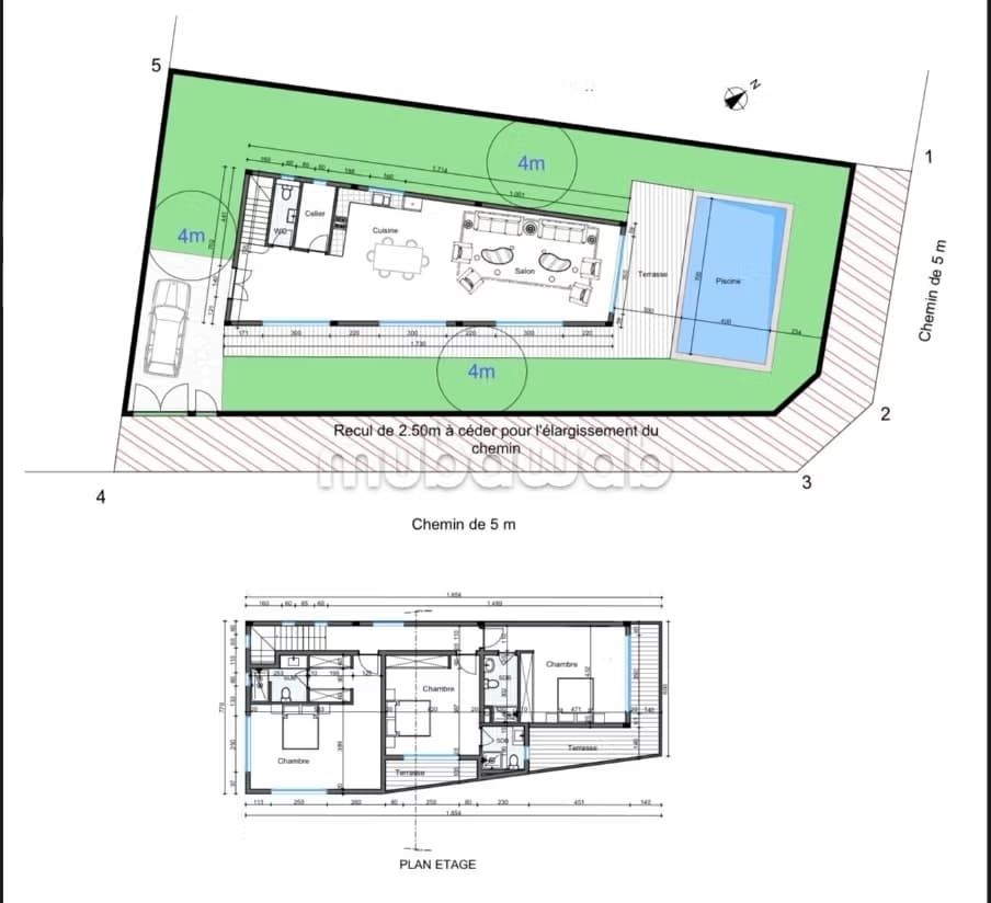 Terrain titré D2 – 500 m² à Ghazoua