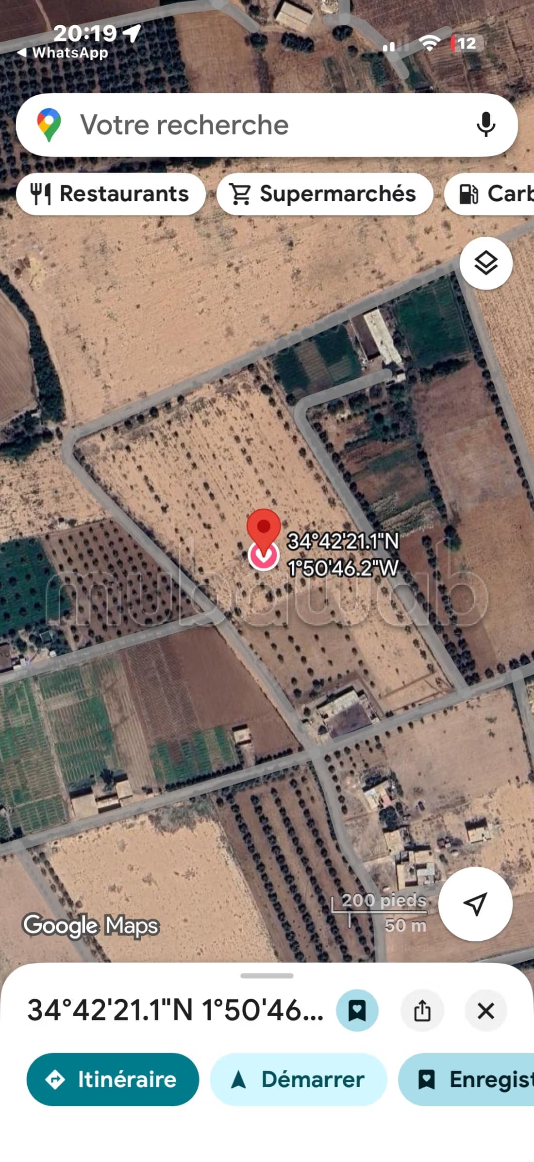 Vente de terrain titré à Hay fath. Superficie 15000 m²