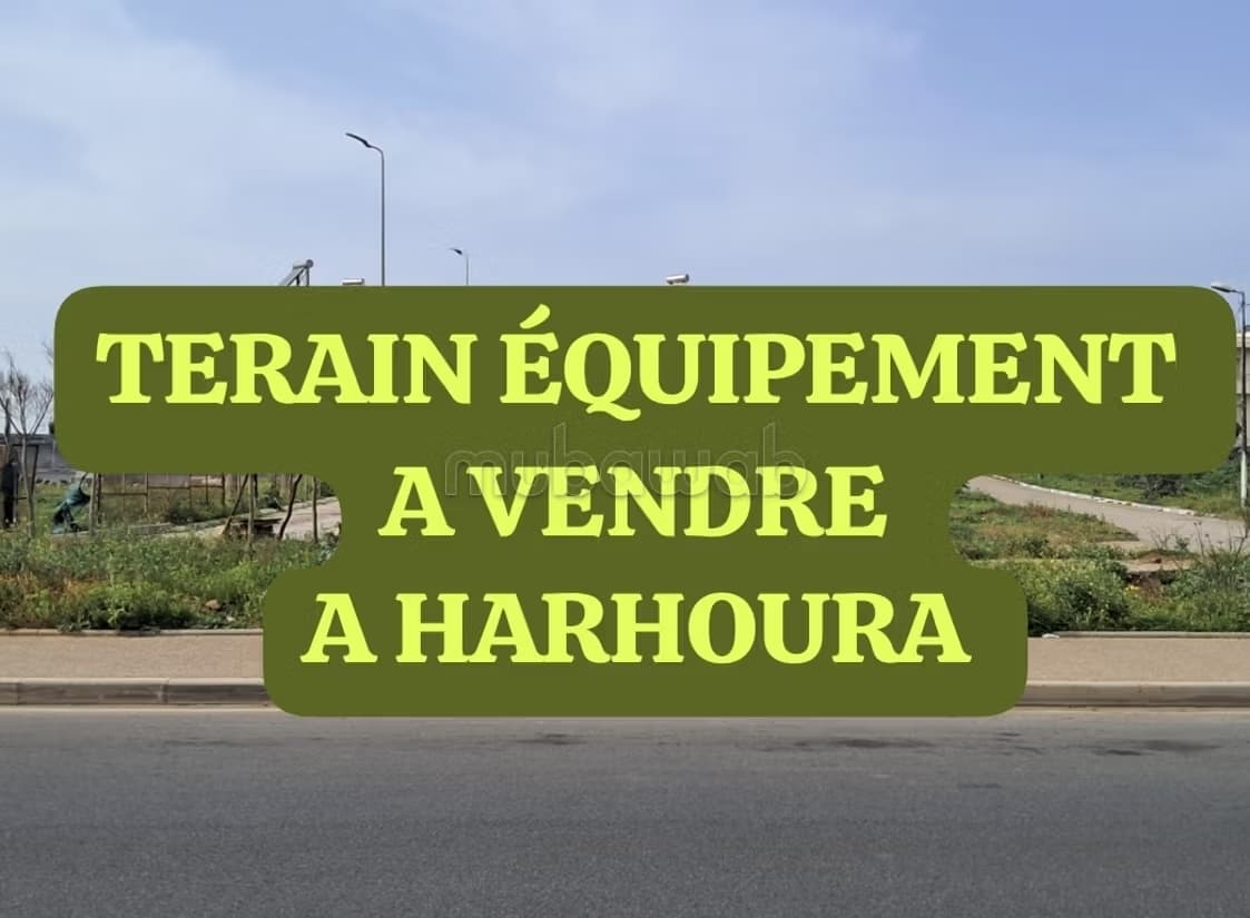 Terrain de 4000 m2 équipement à vendre à Harhoura