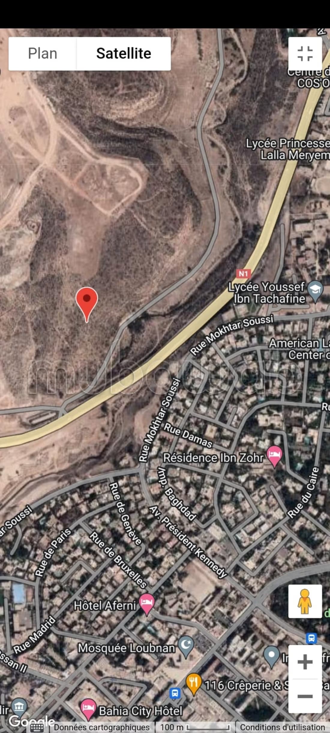 Vente terrain à Agadir Oufella. Surface totale 36000 m²