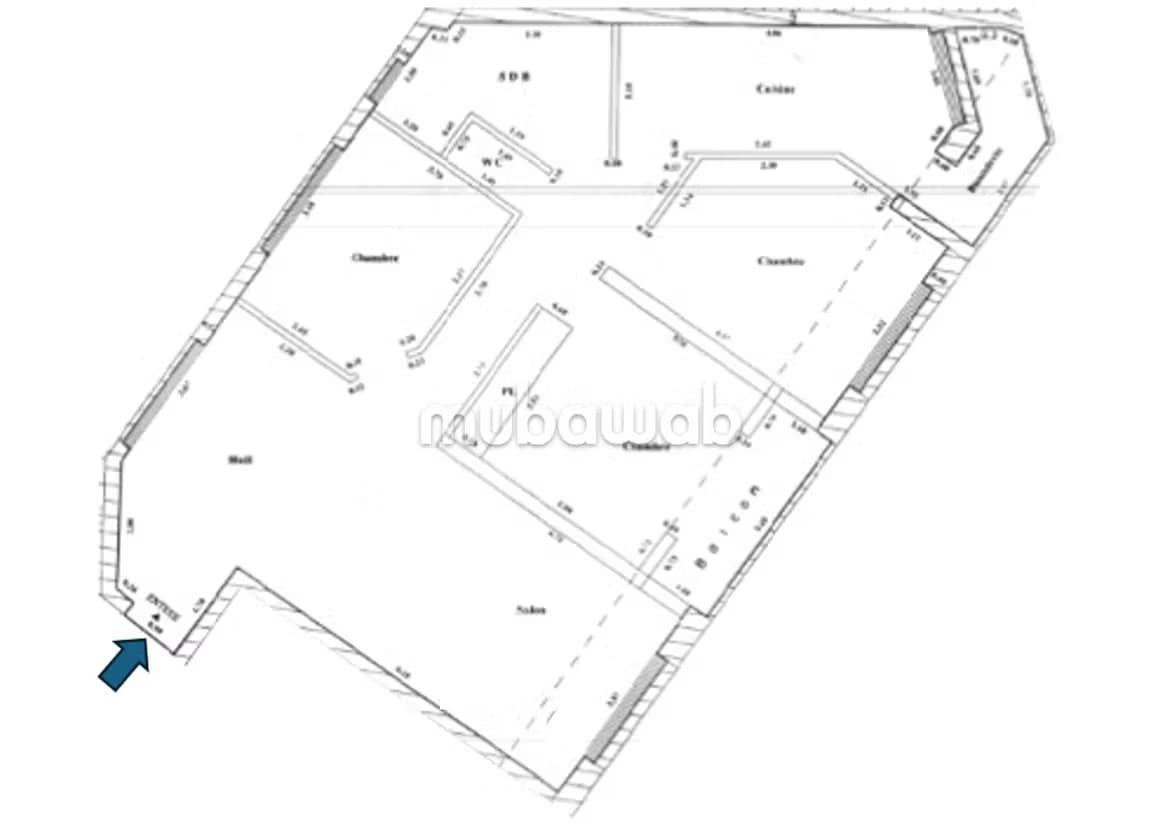 Appartement 116m² en location à Tabriquet Salé
