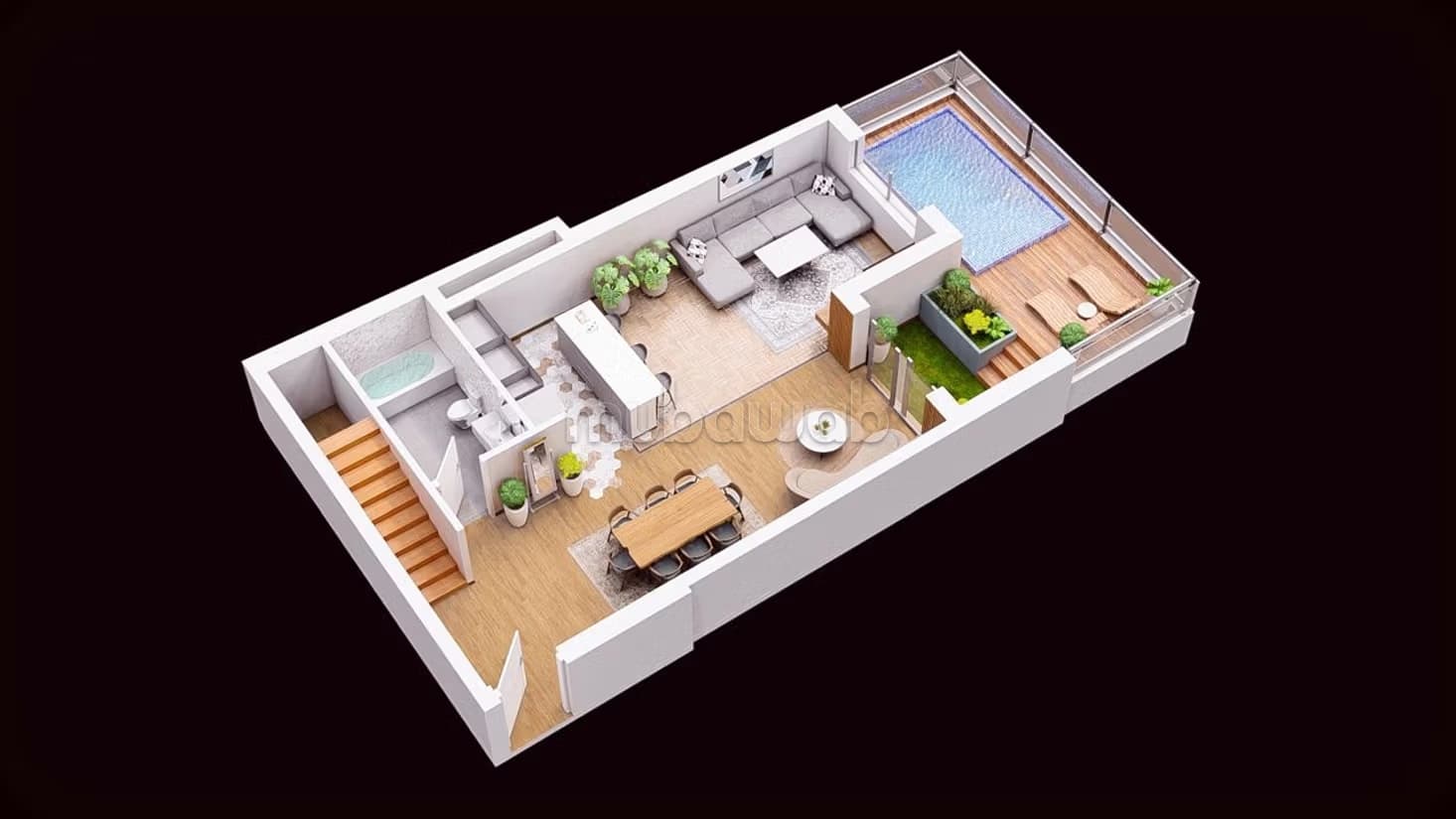 Bel duplex à vendre à Hivernage. 2 belles chambres avec pisc...