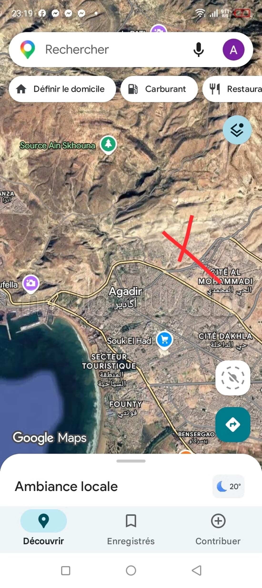 Achat de terrain à Hay Mohammadi. Superficie 360 m² 2face 12...