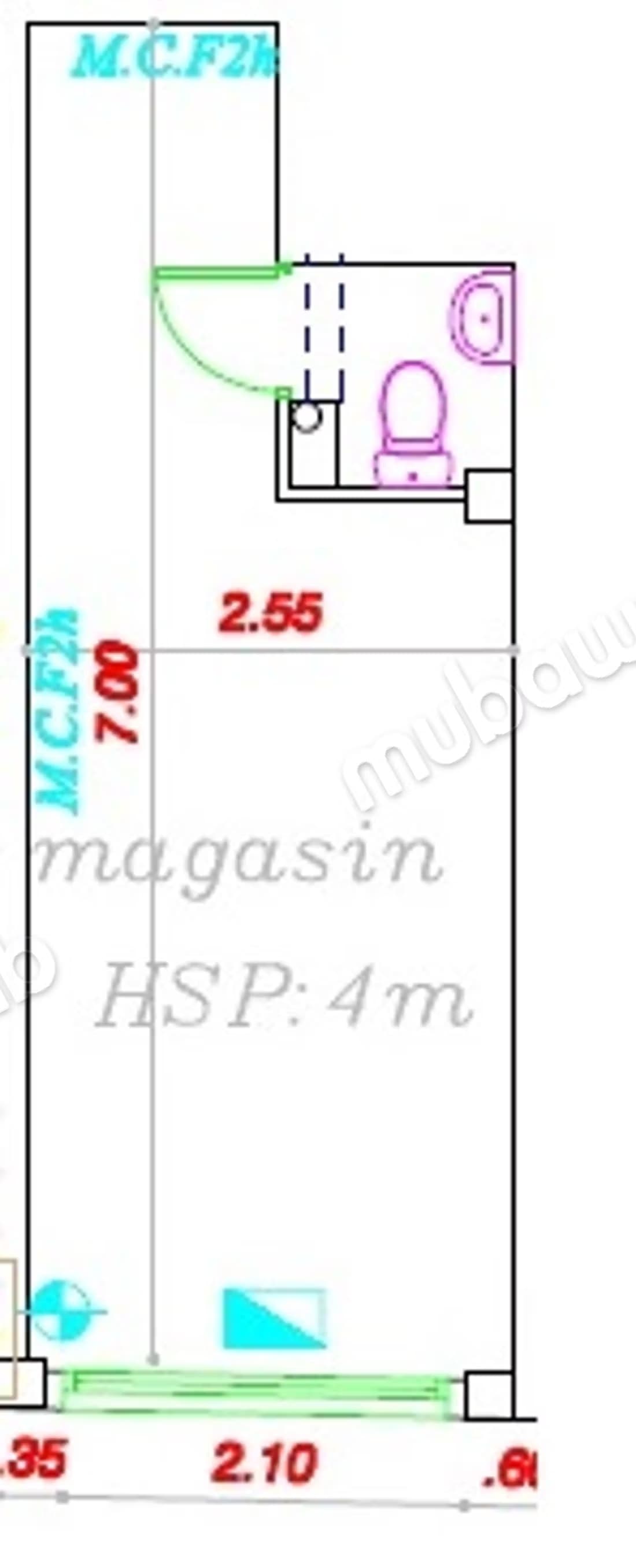 Magasin neuf 17m² avec WC à vendre à Moulay Rachid