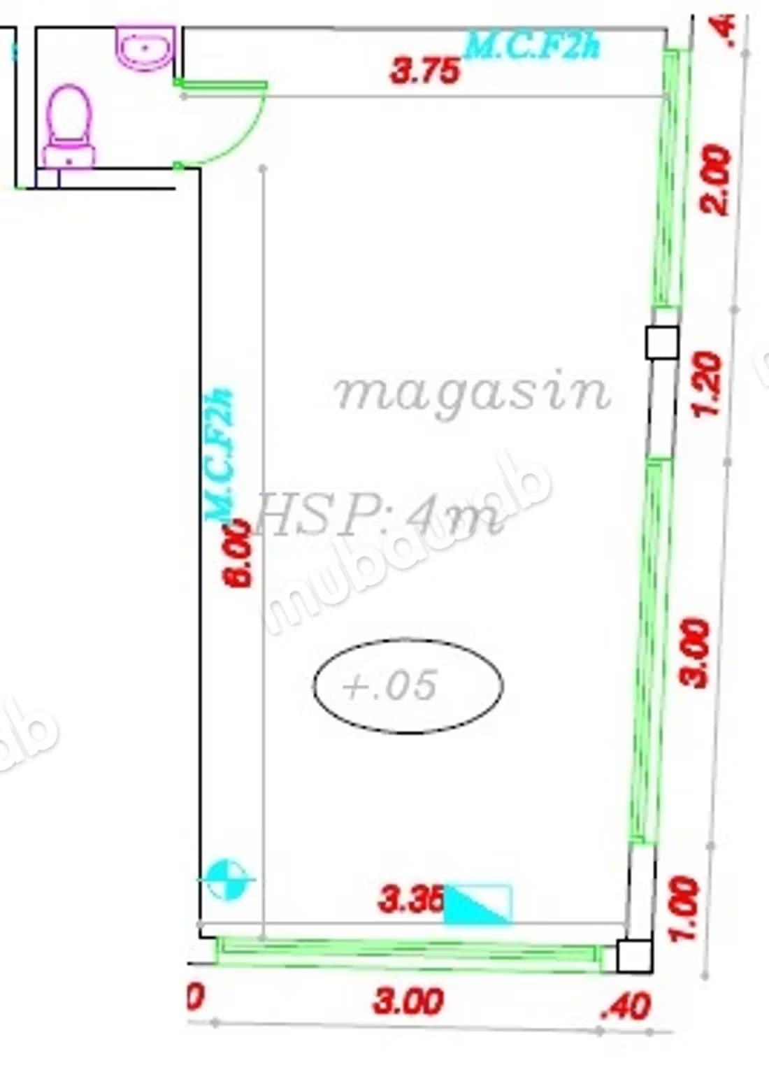 Magasin neuf 29m² avec WC à vendre à Moulay Rachid
