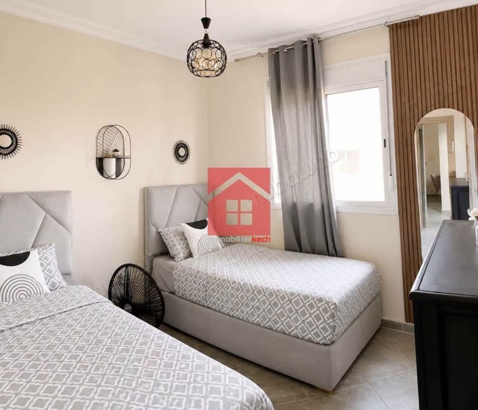 Chic Appartement Meuble avec Balcon a Chrifia