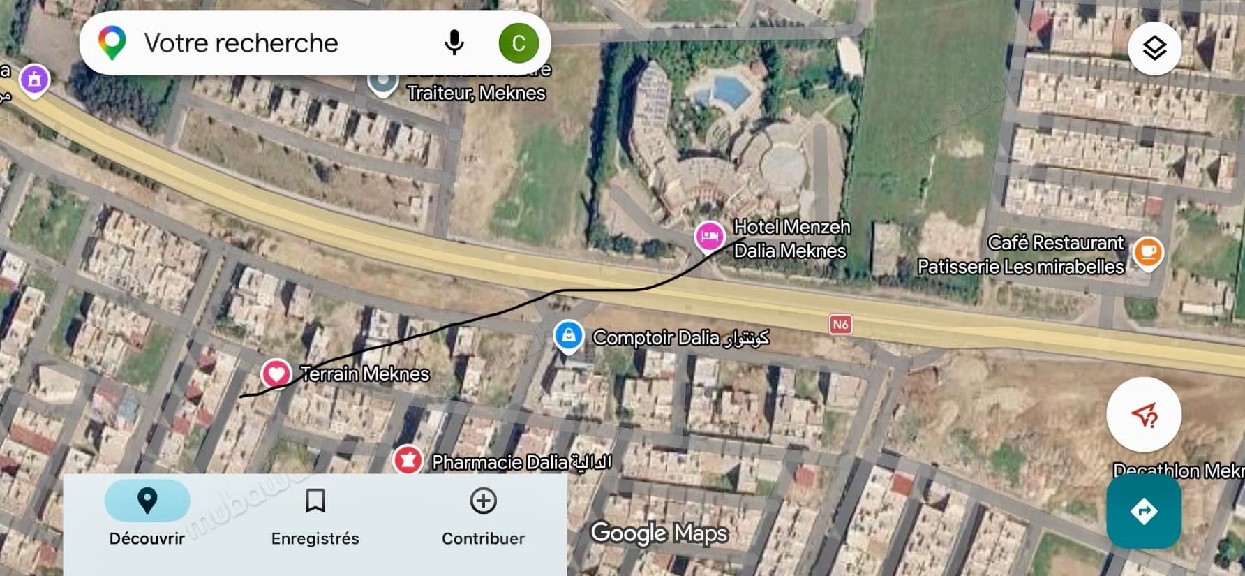 Vente terrain à Marjane. Surface de 116 m²