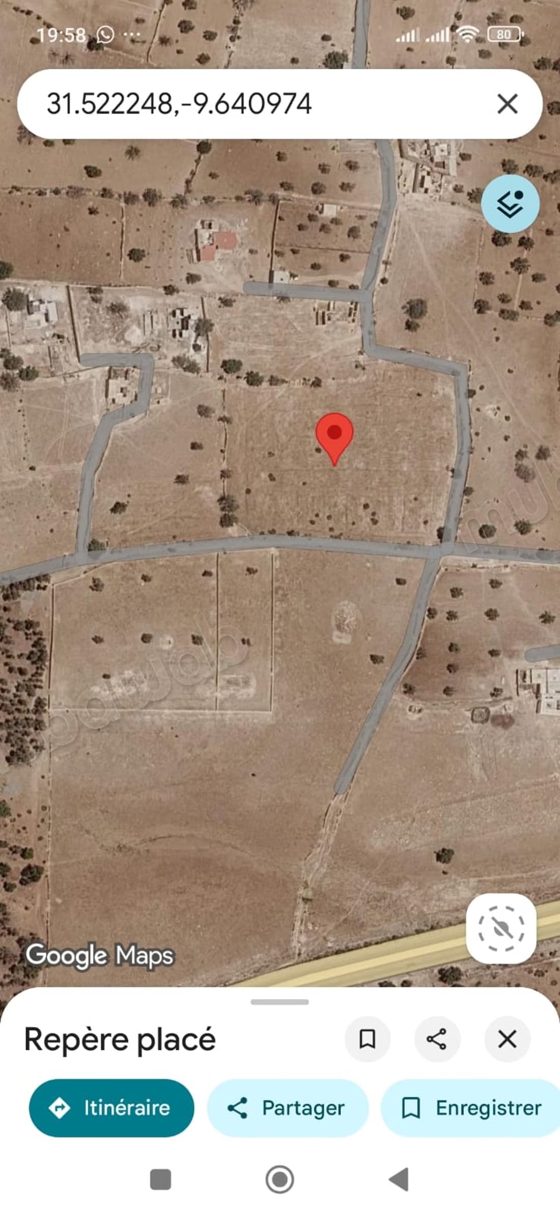 Vente de terrain à coté d'argana. Surface totale 1613 m