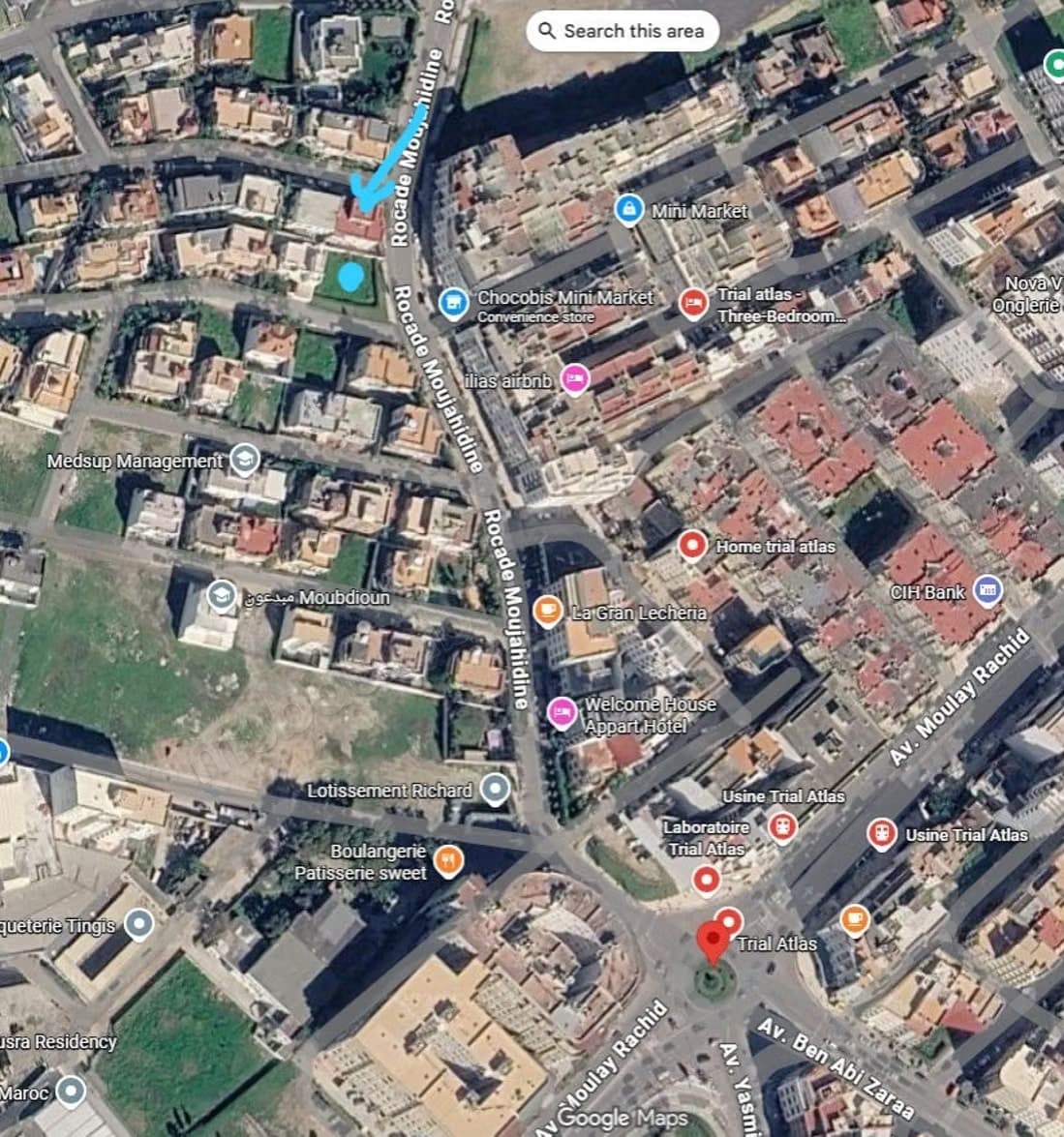 Lot de villa d'angle 500m² Trial atlas moujahidine