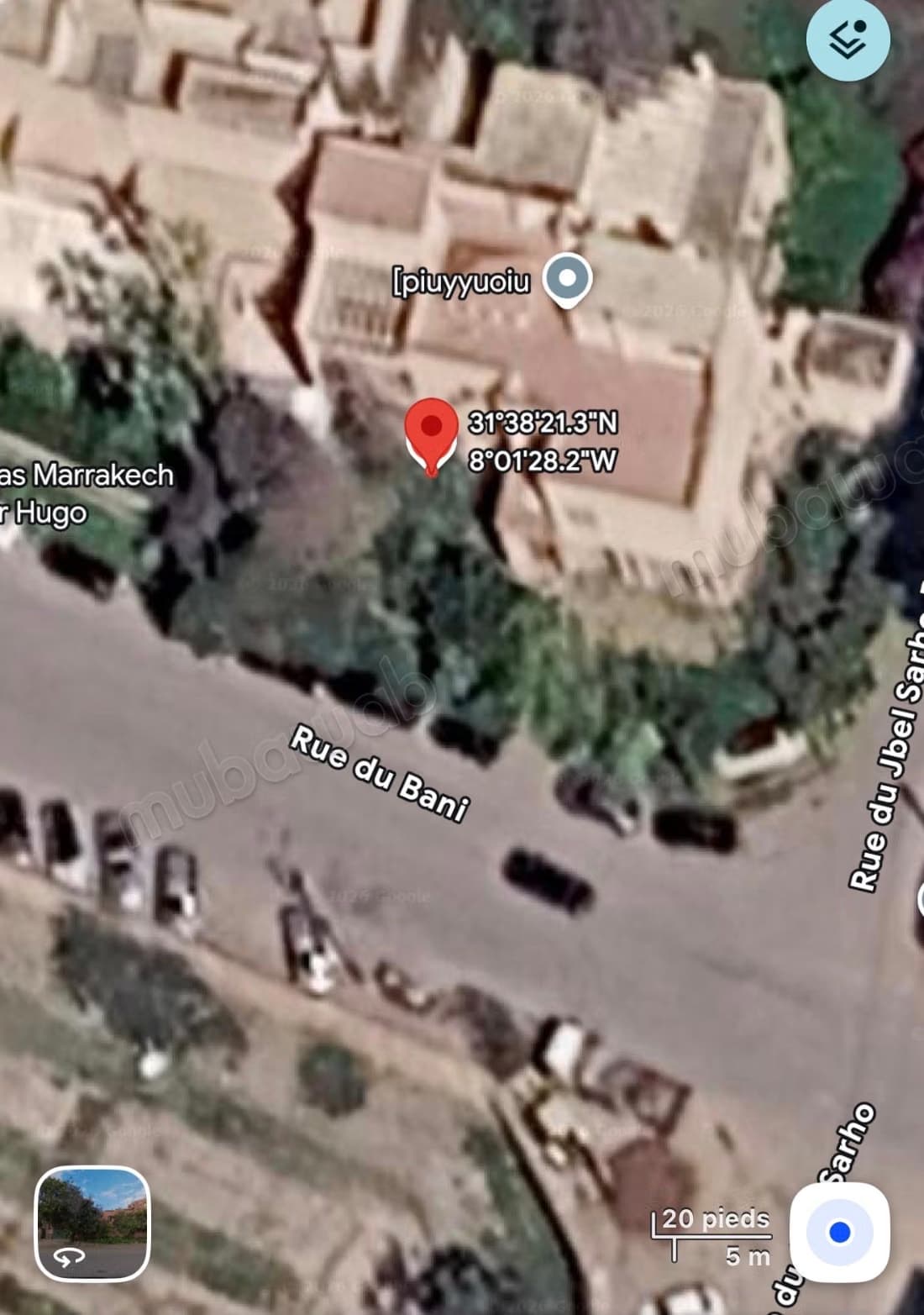 Terrain d'angle 610m² – Victor Hugo, Guéliz – Projet R5