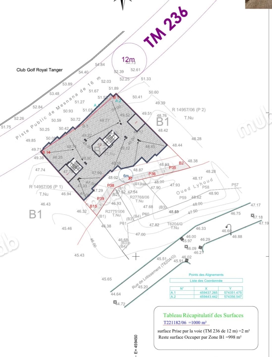 Terrain 1 000 m² avec vue Golf Royal – Moujahidine