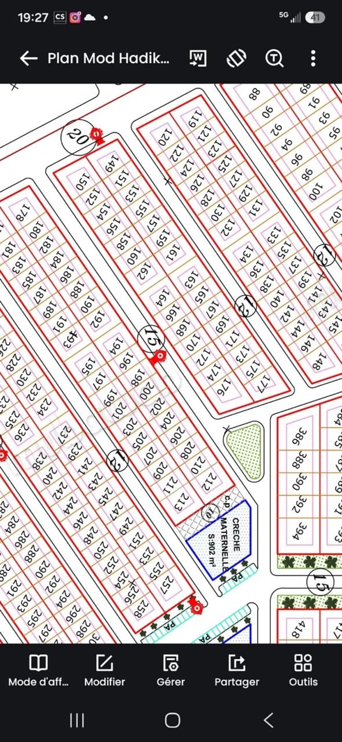 Terrain à vendre à Bir Rami Est. Surface totale 320 m²