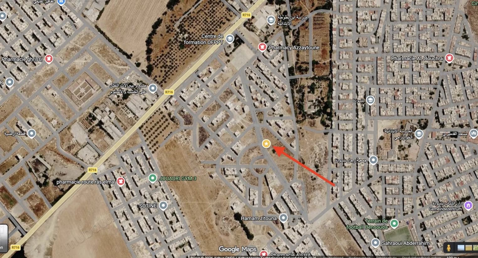 Terrain 265 m2 Titré Bensouda Azzaytoune