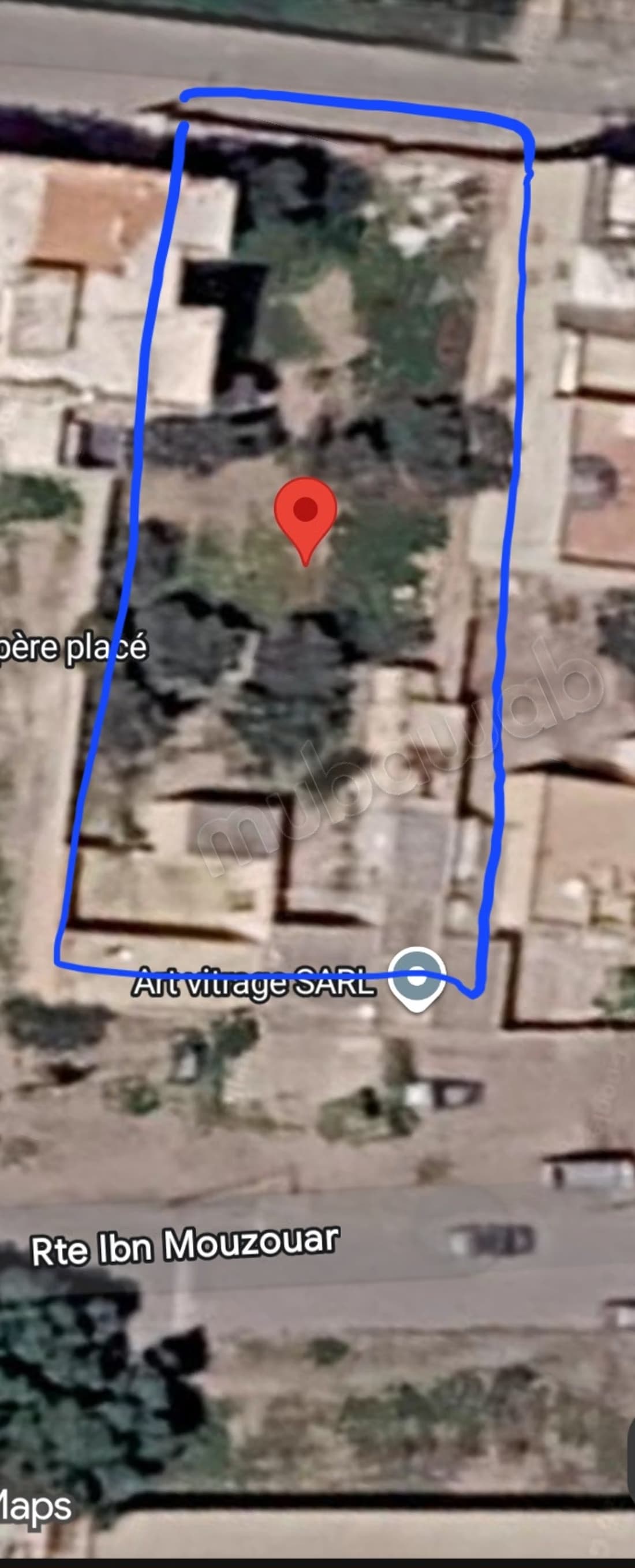 Vente terrain à Ain Mezouar. Surface de 1303 m²