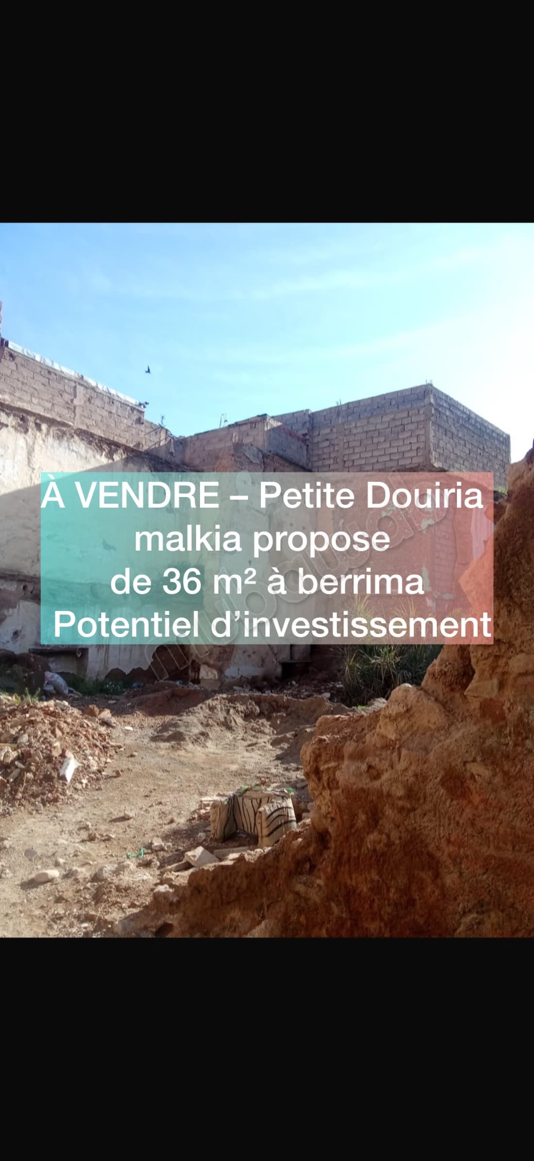 À VENDRE – Petite Douiria malkia propose de 36 m² Potentiel...