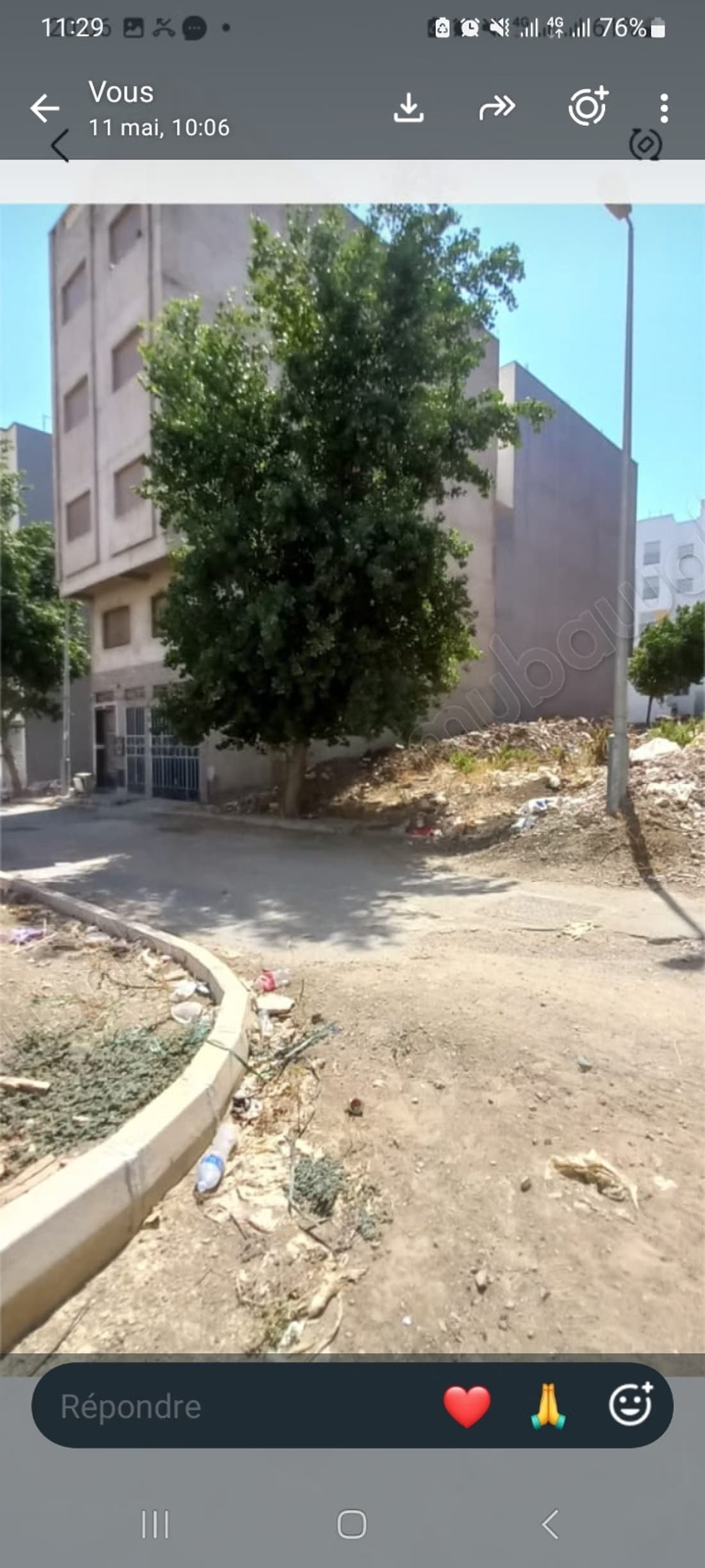 Terrain a vendre el yacout doha aouama Superficie 141 m²