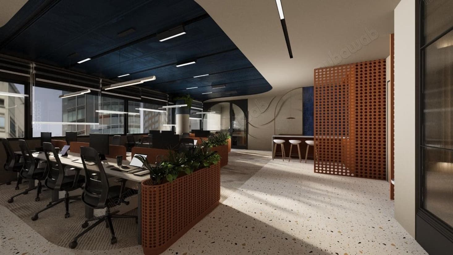 Bureau Prime 155 M² Aménagé Meublé Neuf
